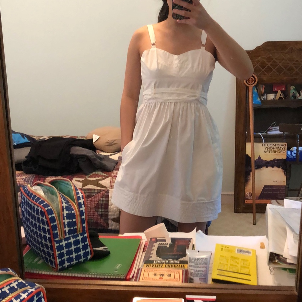 White dress with pockets